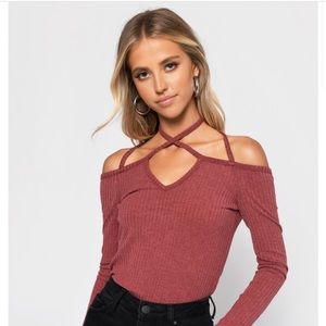Tobi cross my mind top size medium color wine
